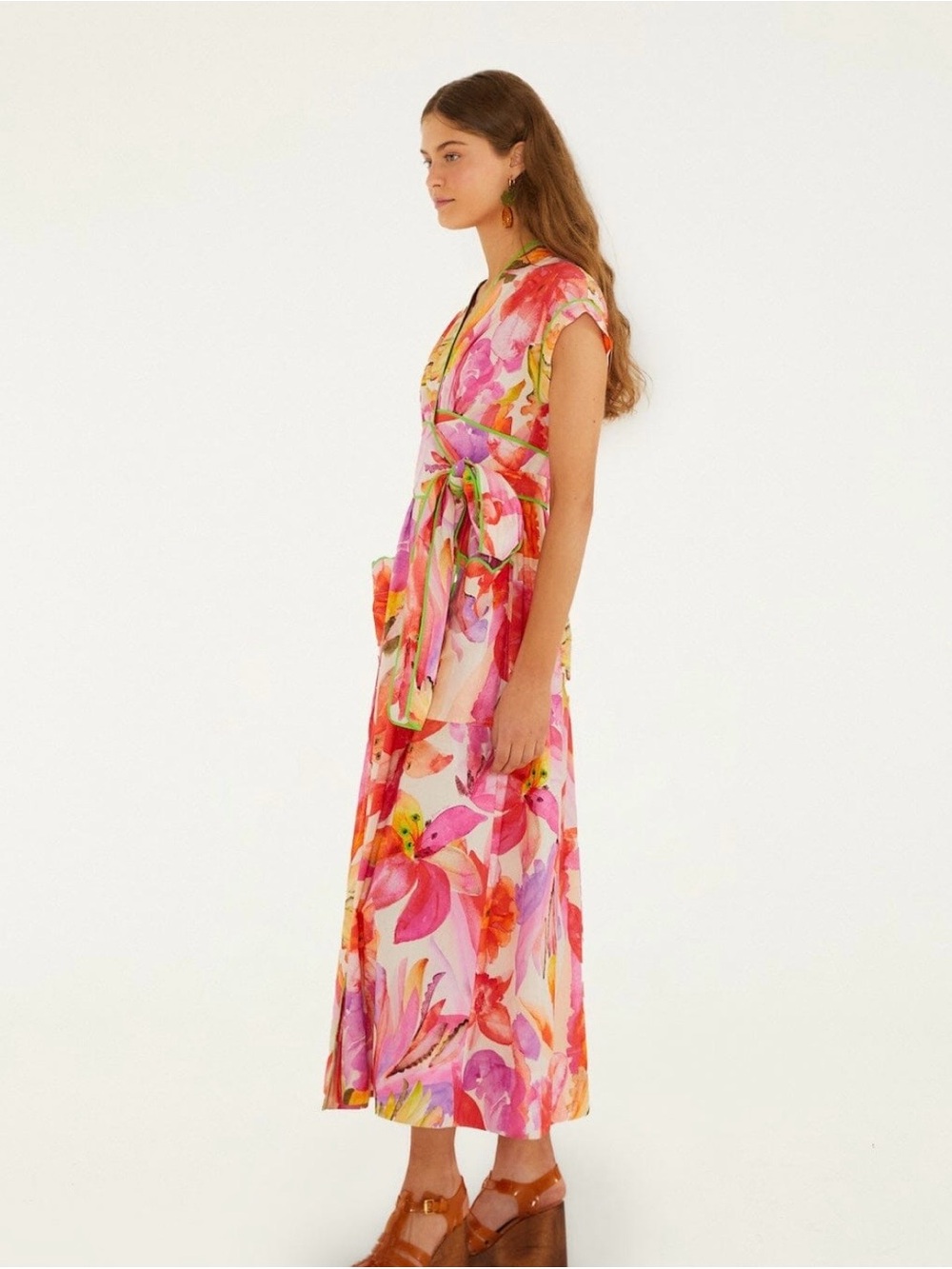 Farm Rio Multicolor Artsy Flora Belted
Maxi Dress. Medium. NWT. - Picture 5 of 6